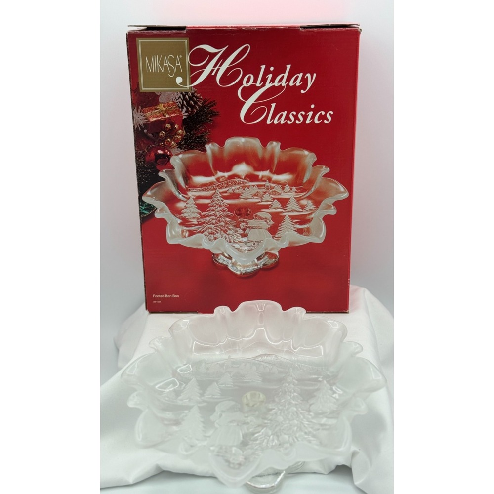 Mikasa Holiday Classics Footed Bon Bon Plate / Platter - SA 520/527 - Excellent